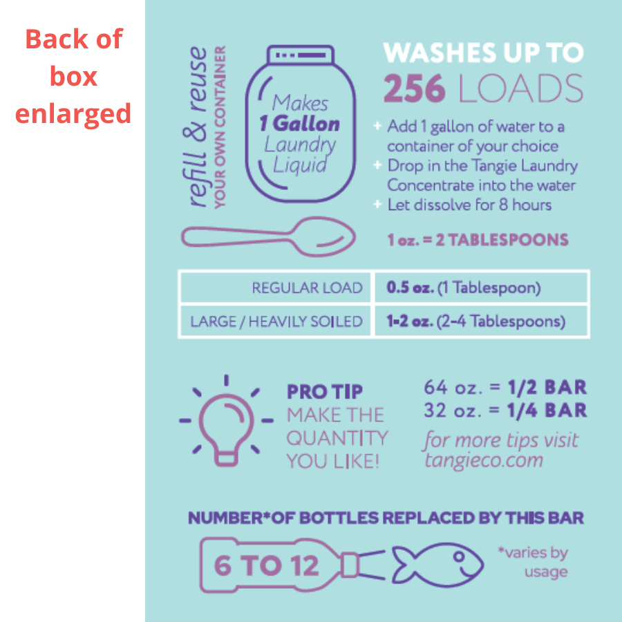 Packaged Laundry Bar by Tangie. Makes 1-gallon. zero waste