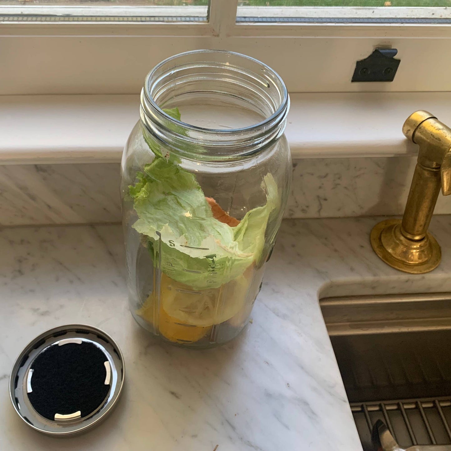 Jarware Compost Lid for Wide Mouth Mason Jar, Set 4
