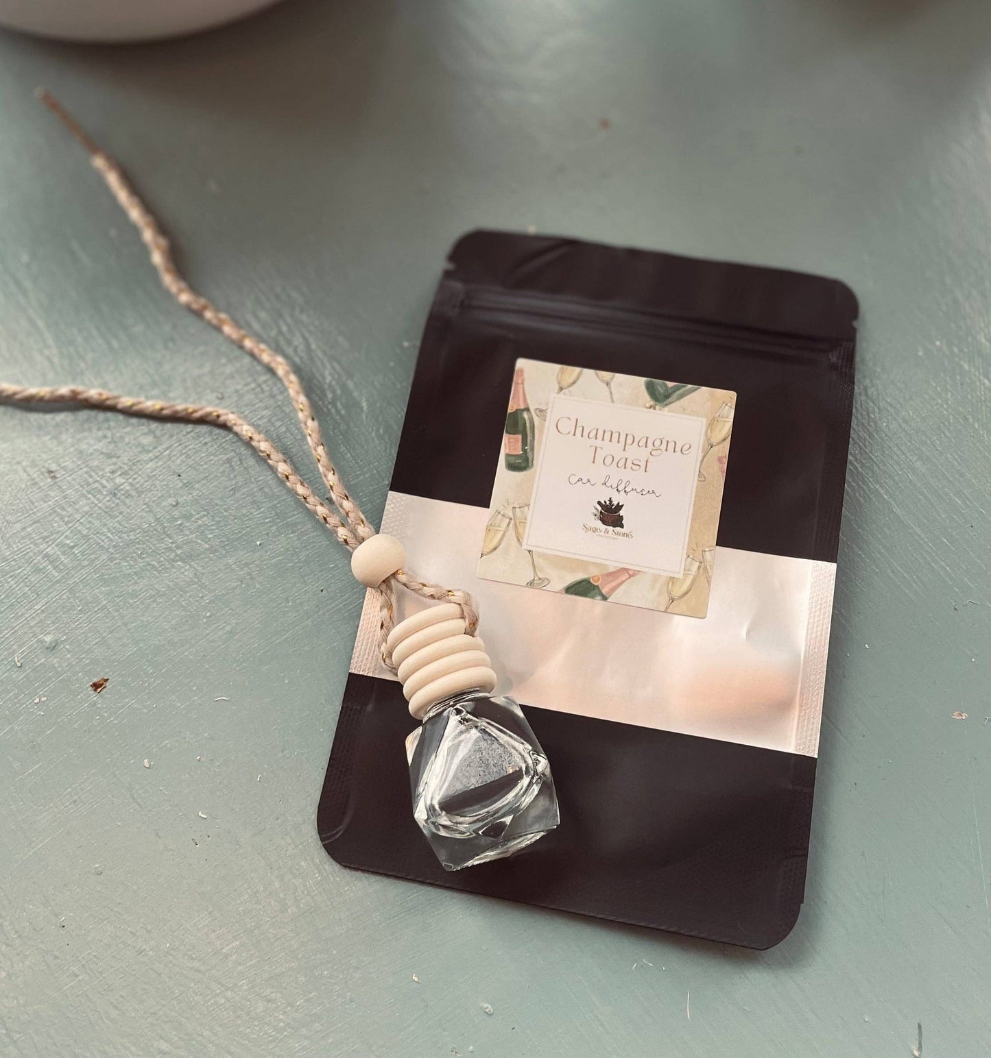 Champagne Toast Hanging Car Diffuser