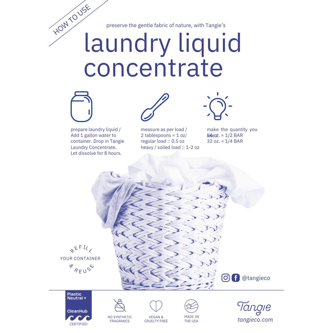 Packaged Laundry Bar by Tangie. Makes 1-gallon. zero waste