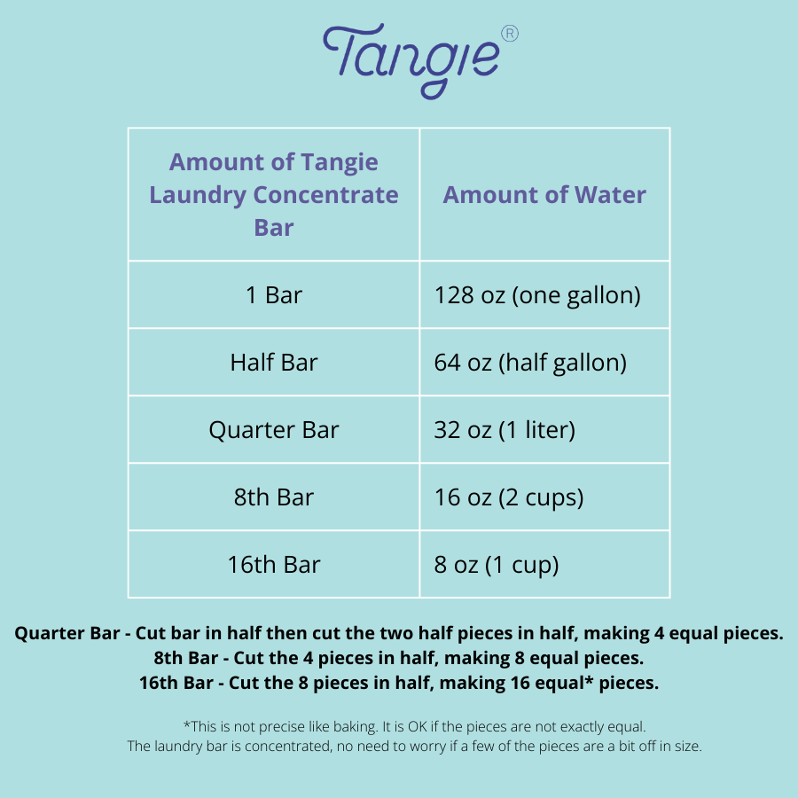 Packaged Laundry Bar by Tangie. Makes 1-gallon. zero waste
