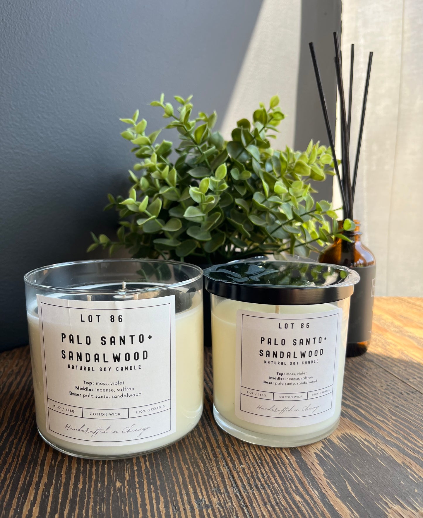 Soy Candle - Palo Santo + Sandalwood Natural