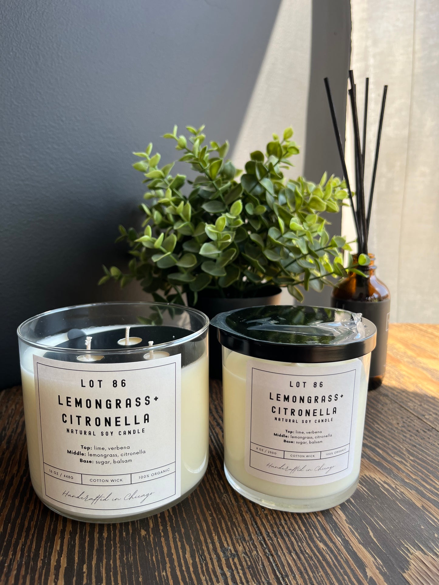 Soy Candle - Lemongrass + Citronella Natural