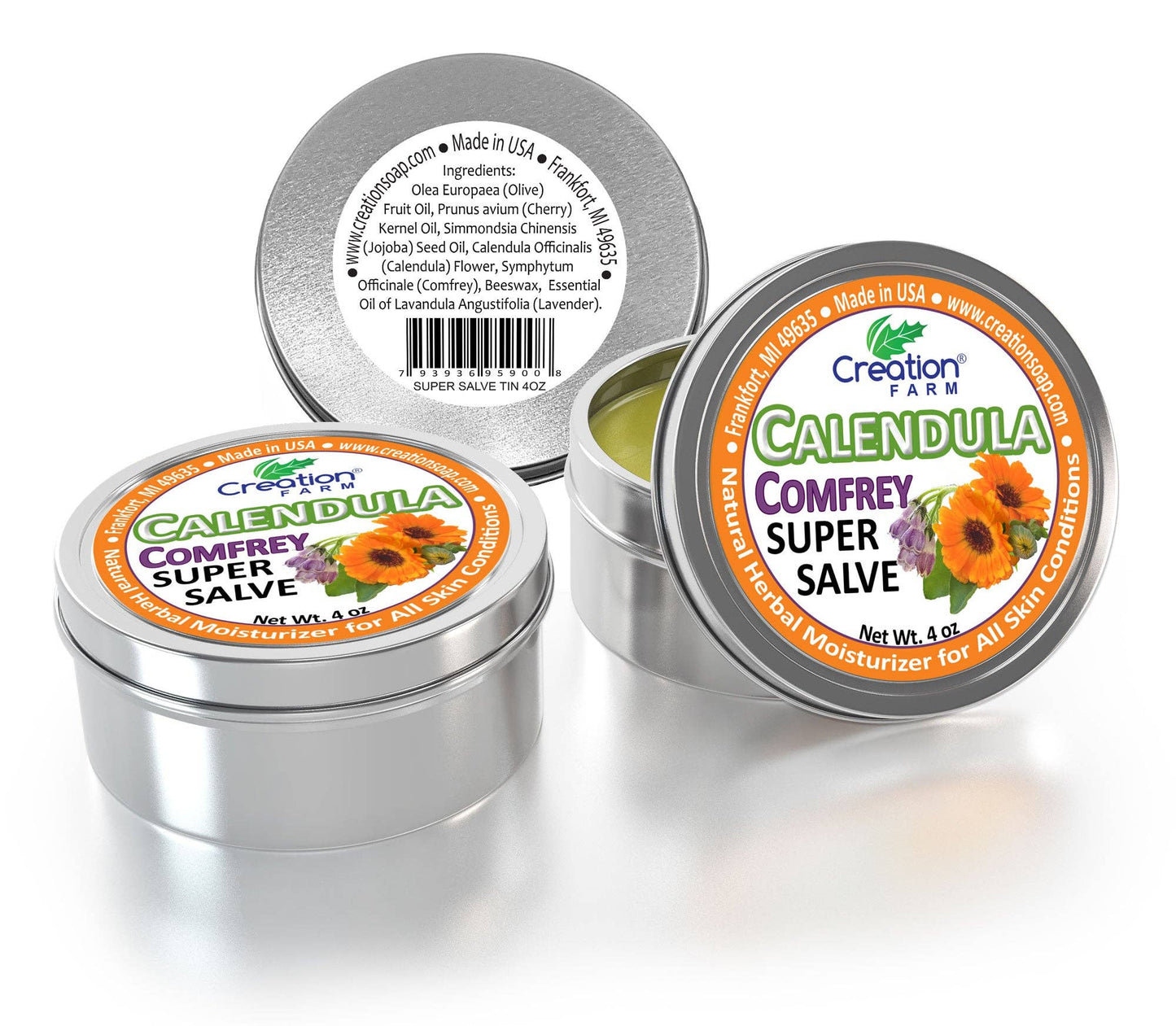 Calendula-Comfrey Super Salve - 4 oz Tins
