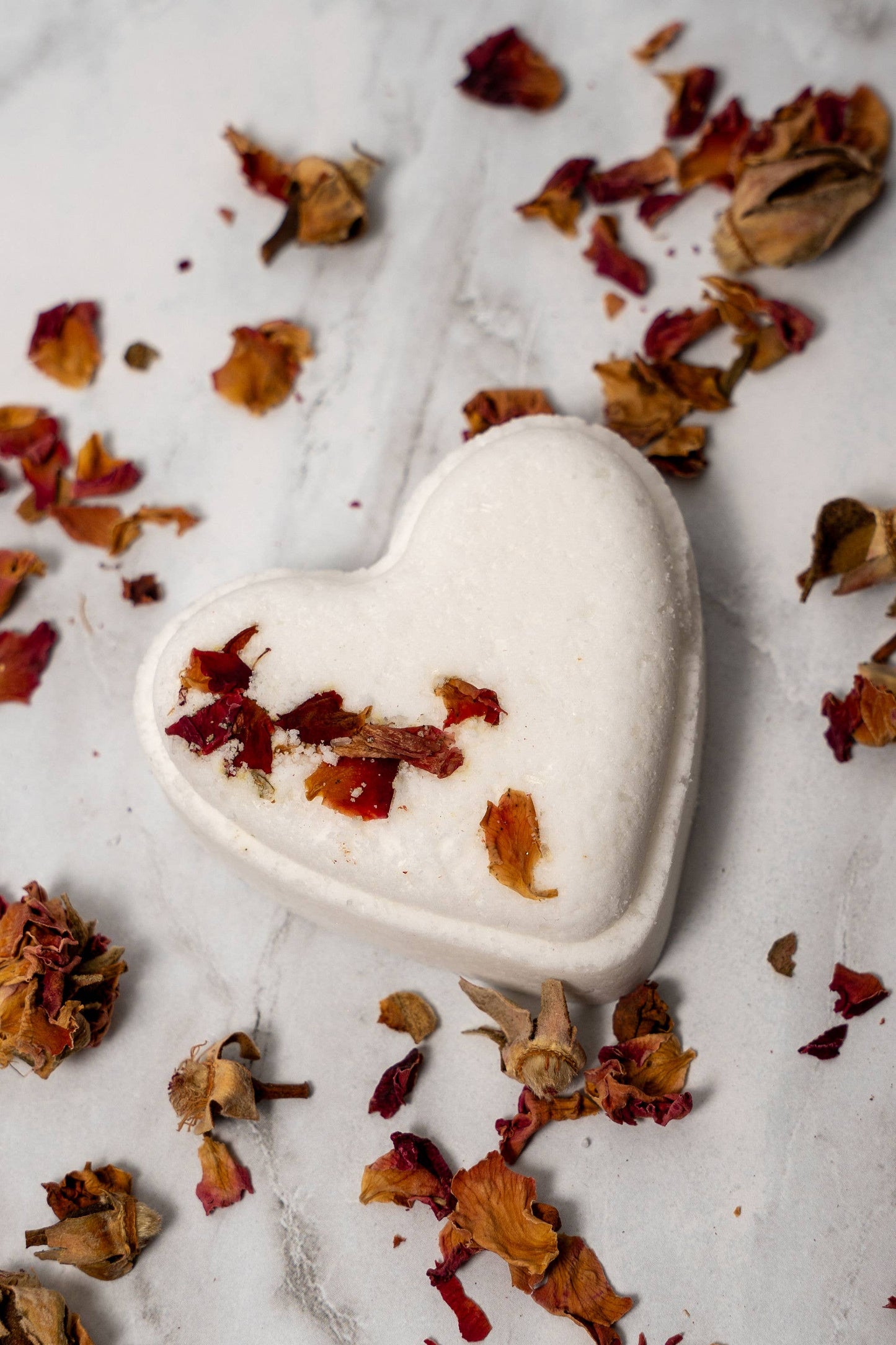 Heart Menthol Shower Steamers with Rose Petals Aromatherapy