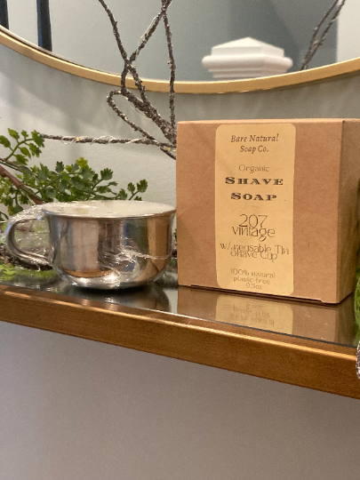 207 Vintage Shave Soap With Stainless Steel Shave Bowl