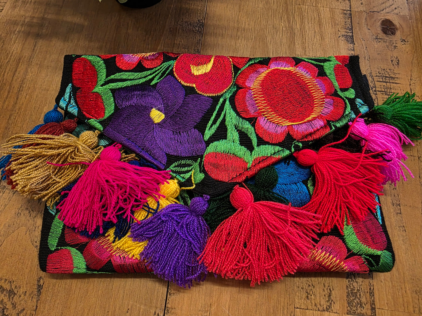 Handmade Embroidered Clutches with Tassels