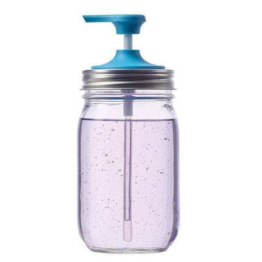 Jarware Soap Pump Lid, Regular Mouth Mason Jar, Blue