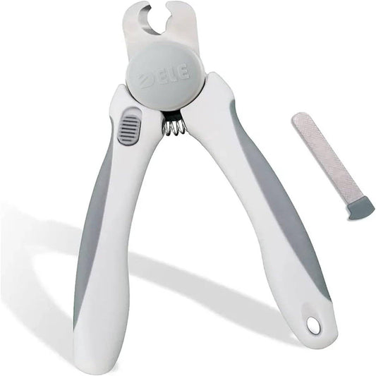Pet Nail Clipper - Pet Grooming Tool for Nail Clipping and Trimming - plus a Bonus Free Nail File (Gray)