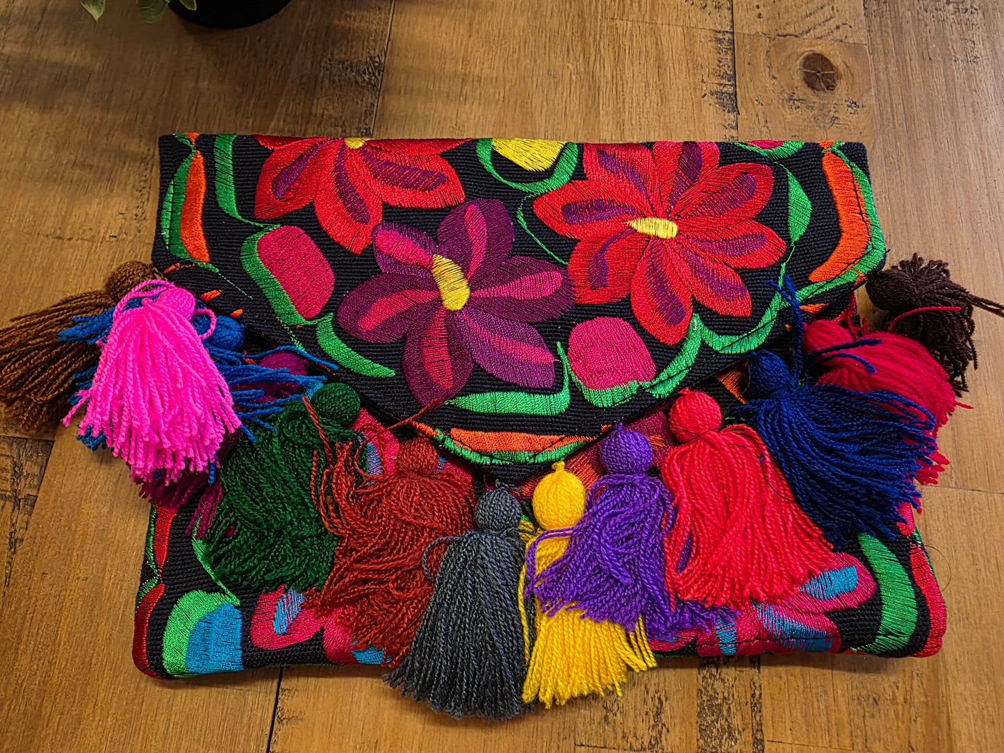 Handmade Embroidered Clutches with Tassels